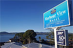 The sign outside Harbour View Motel