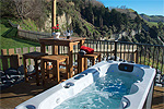 The spa bath at Tarata Fishaway Lodge in Taihape